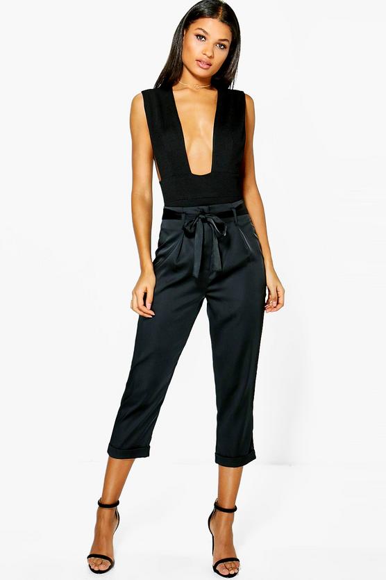 Ayah High Waist Belted Cropped Trousers
